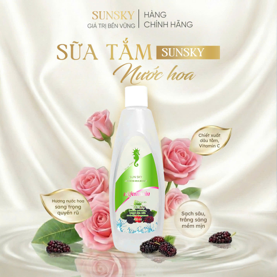 Sữa Tắm Nước Hoa Sunsky Dâu Tằm 400ml 